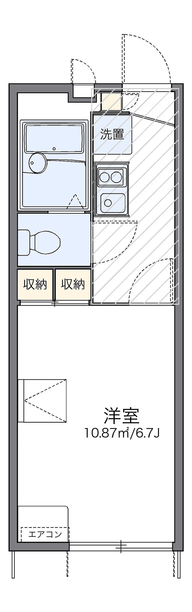 P001179 매물 평면도 — 1K