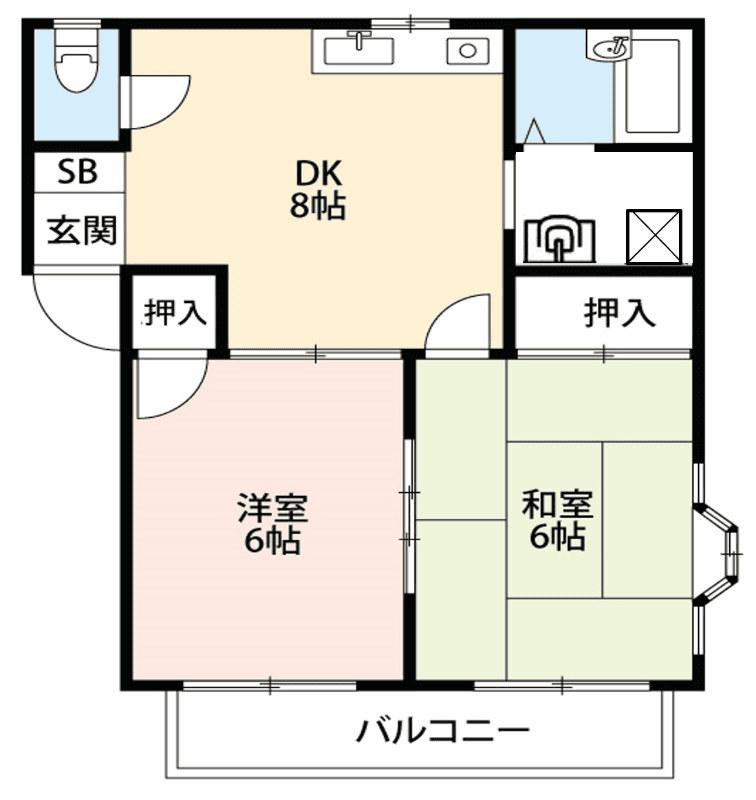 कोठा P000234 को नक्सा — 2DK