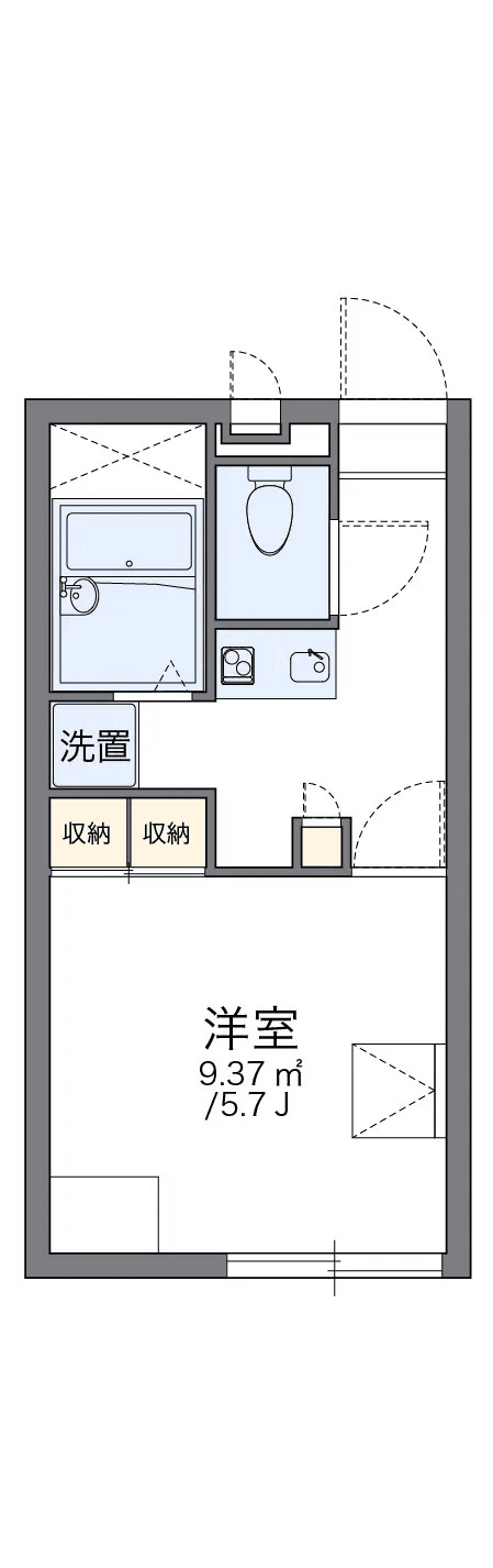 P000833 매물 평면도 — 1K