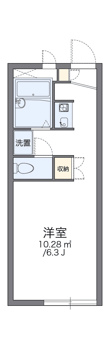 物件P000558の間取り図 — 1K