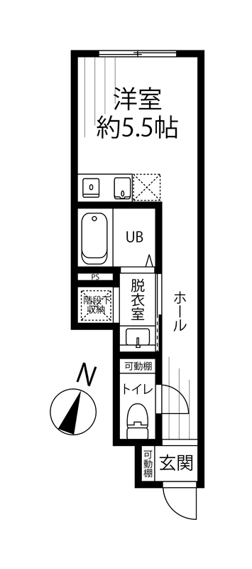 P000191 매물 평면도 — 1R