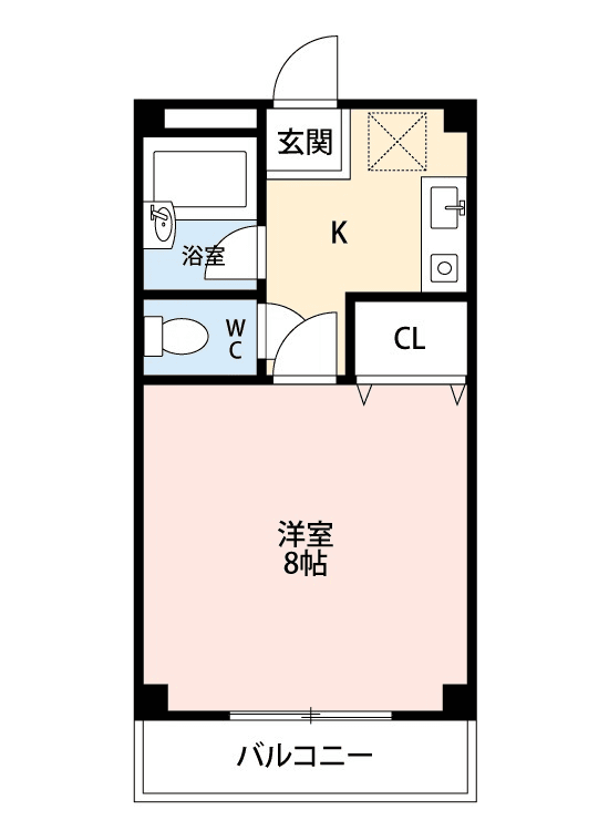 物件P000324の間取り図 — 1K
