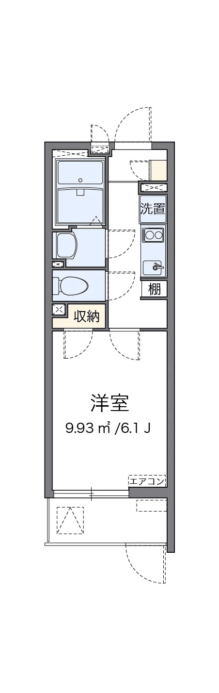 P001346 매물 평면도 — 1K