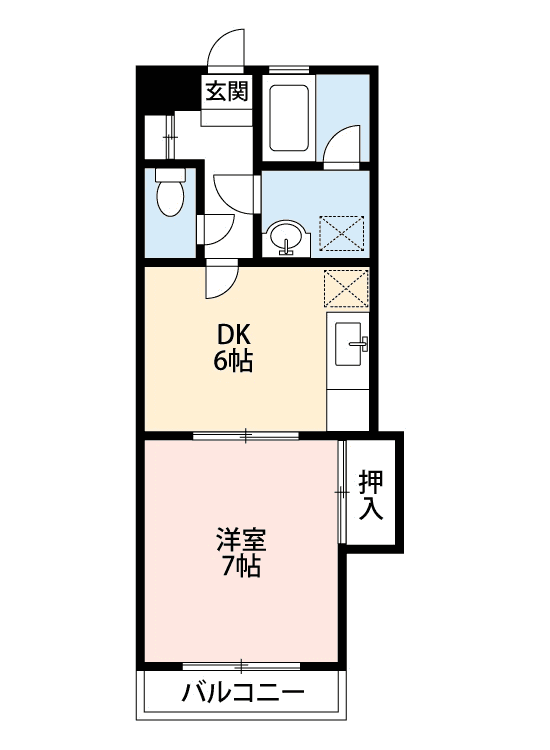 物件P000305の間取り図 — 1DK