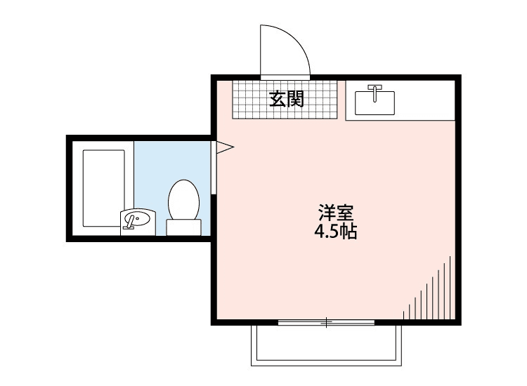P000328 매물 평면도 — 1R