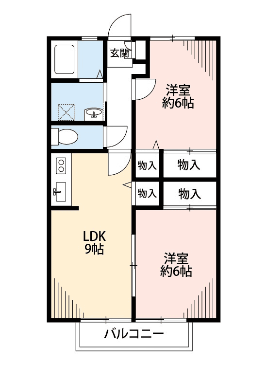 Denah unit P000298 — 2LDK