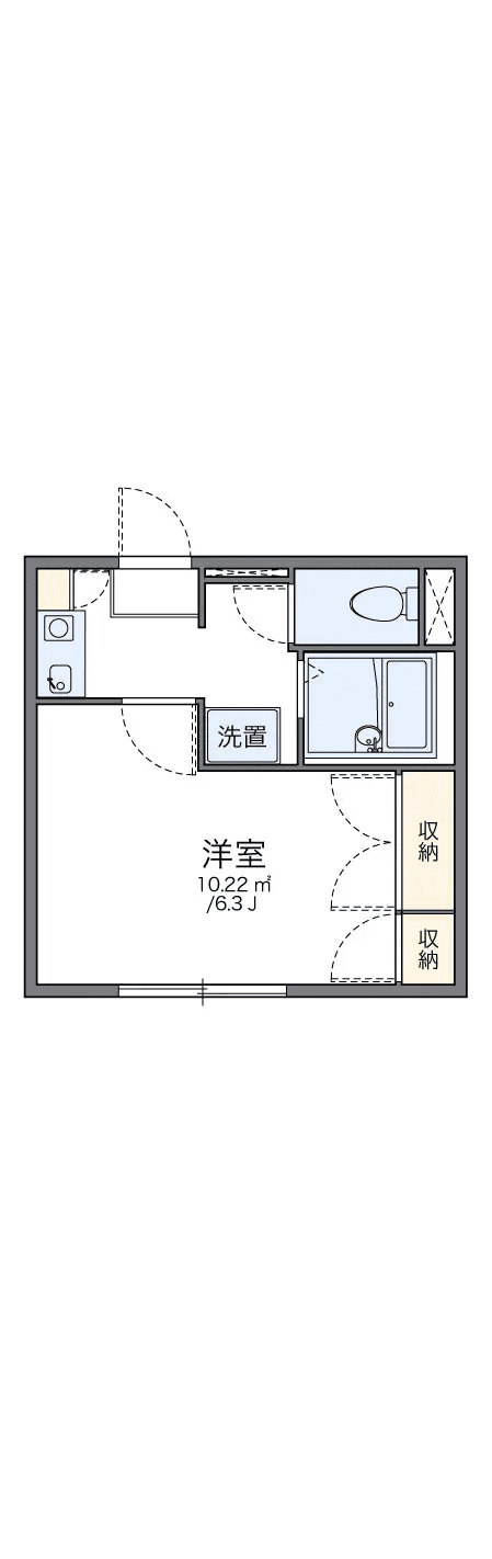 物件P000499の間取り図 — 1K