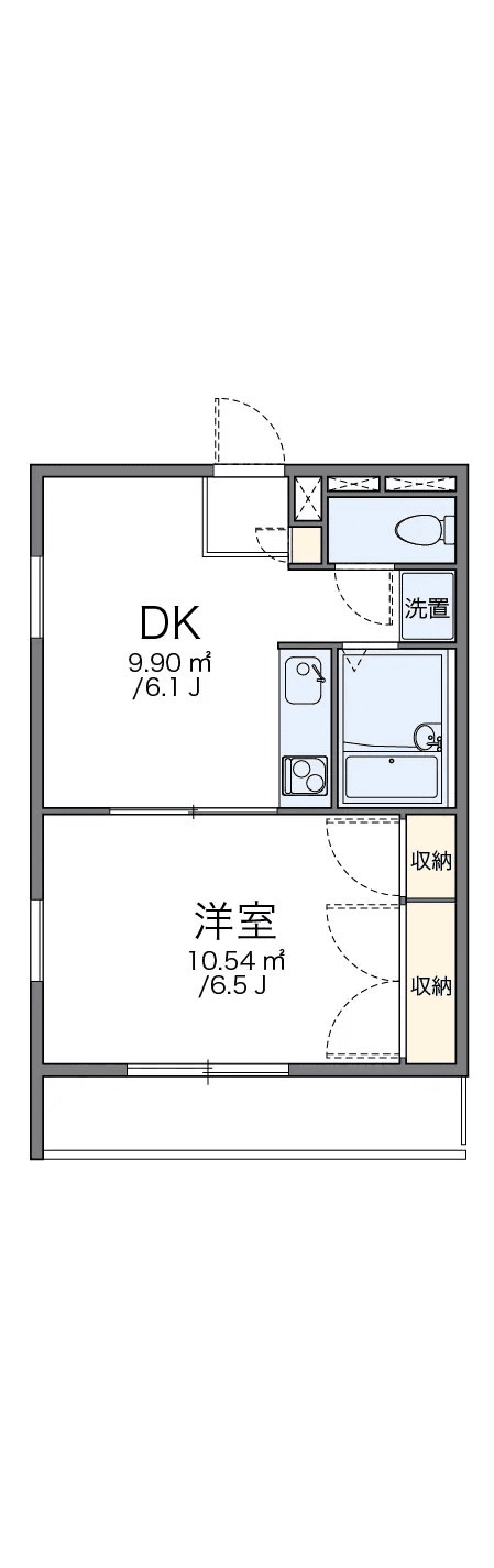 P001381 매물 평면도 — 1DK