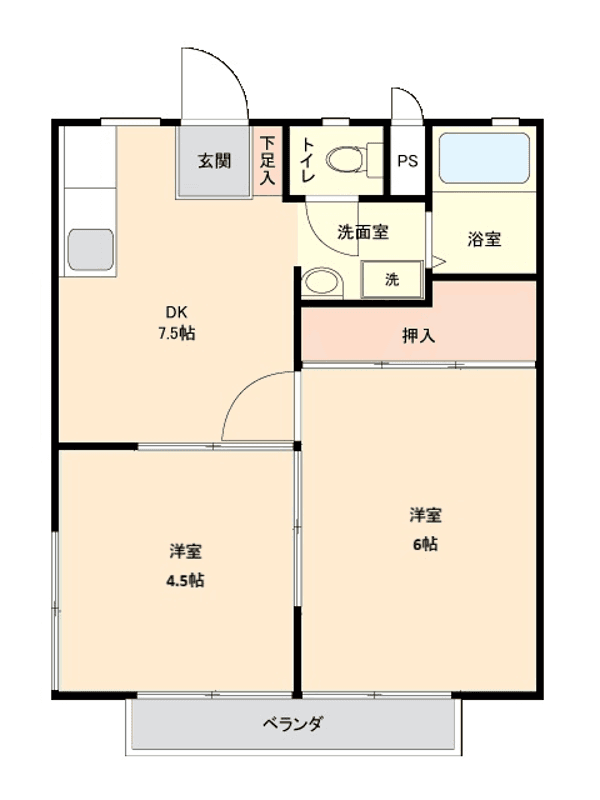 Floor plan ng unit P000272 — 2DK