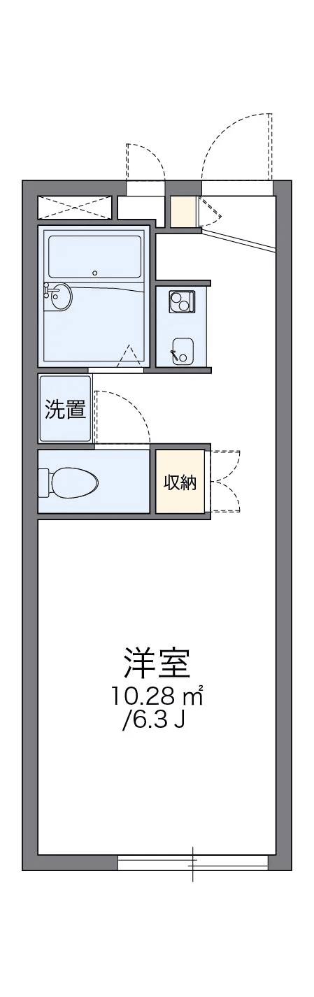 物件P000561の間取り図 — 1K