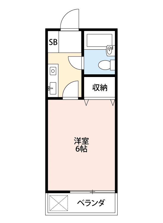 P000452 매물 평면도 — 1K