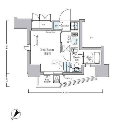 Denah unit P000409 — 1K