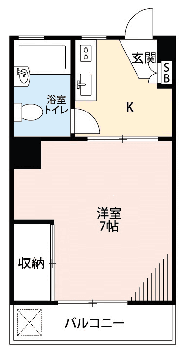 物件P000278の間取り図 — 1K