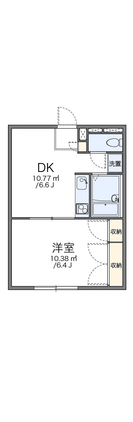 P001375 매물 평면도 — 1DK